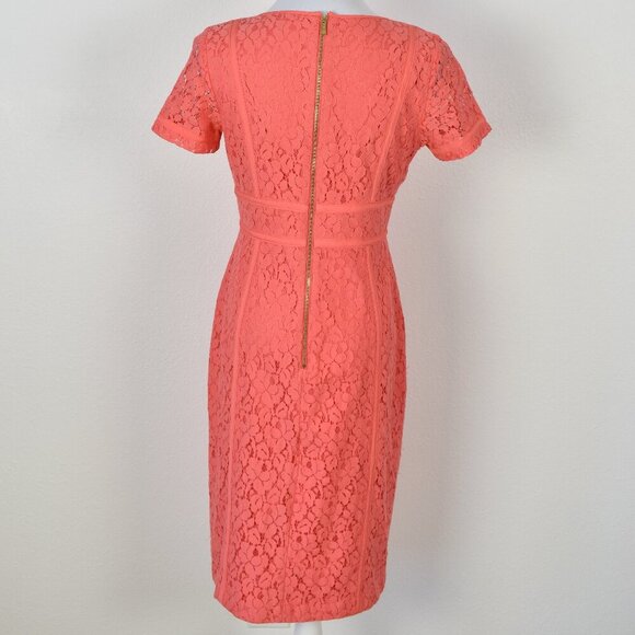 Calvin Klein Coral Lace Sheath Dress - 8 - Picture 7 of 9